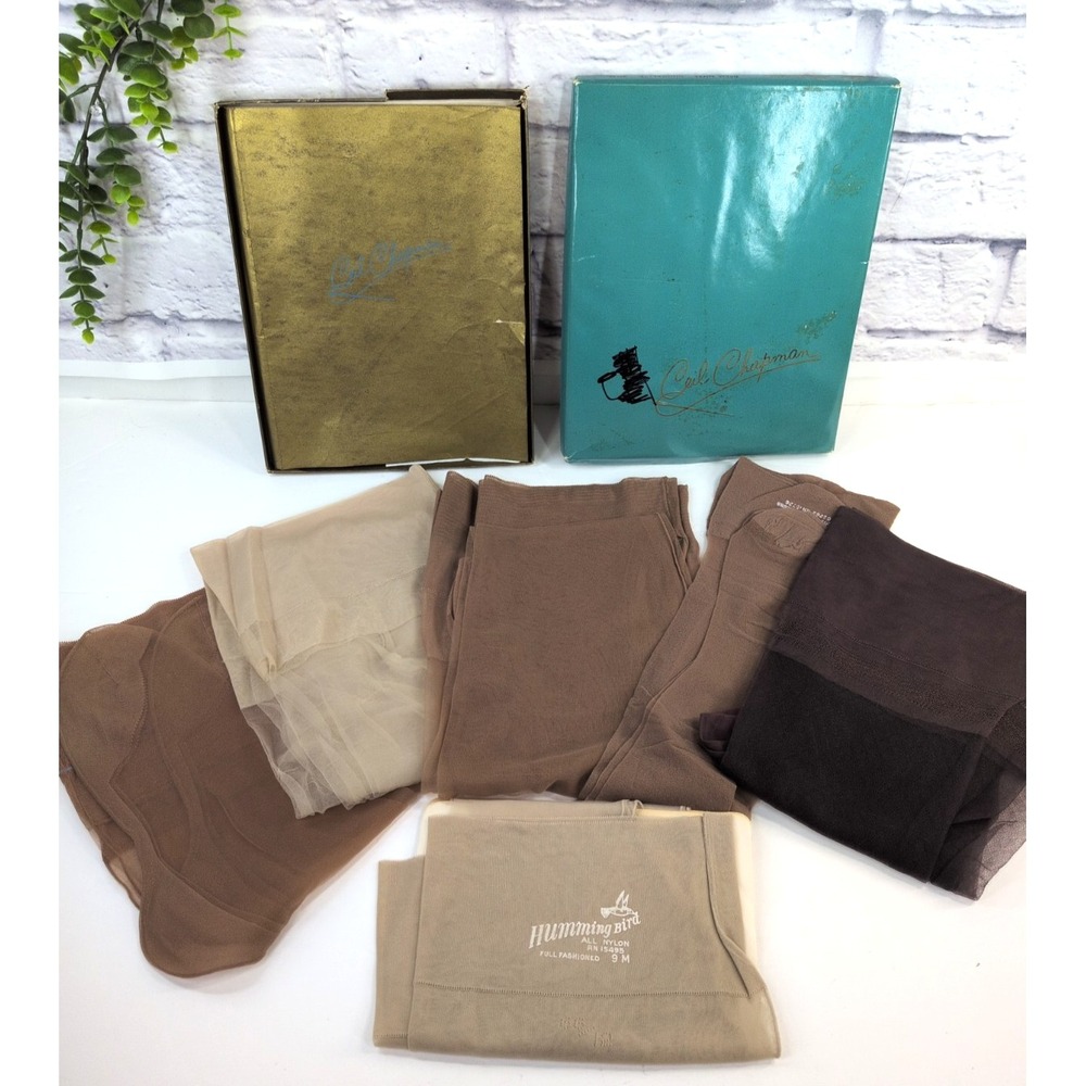 NEW MIX LOT6😍Vtg Ceil Chapman HummingBird Hosiery Wells Cantrice Nylon Lingerie